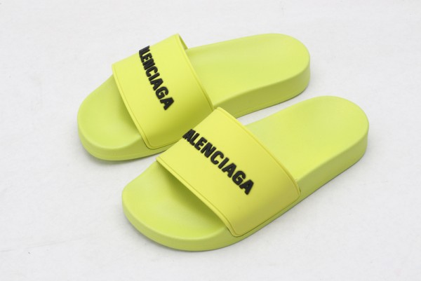 Balenciaga Slide Sandal Neon Green - Black