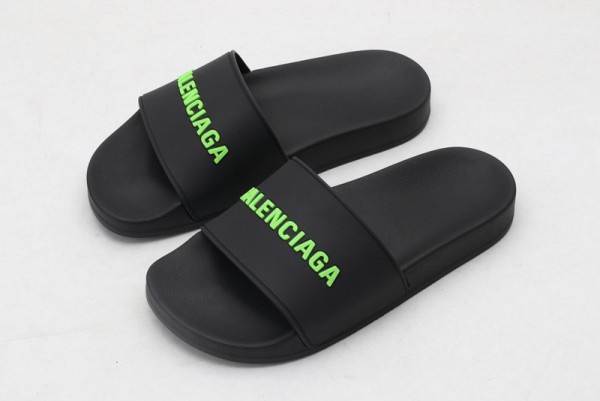 Balenciaga Slide Sandal Black - Green
