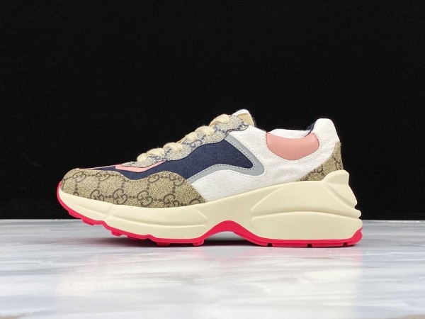Gucci GG Rhyton Sneaker Beige White Pink