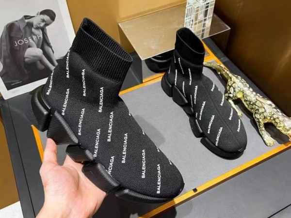 Balenciaga Speed 2.0 Allover Logo Sneaker Black