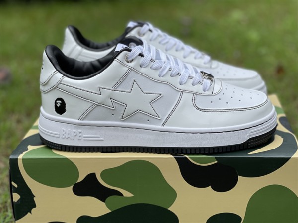 A Bathing Ape Bape Sta Low White Black