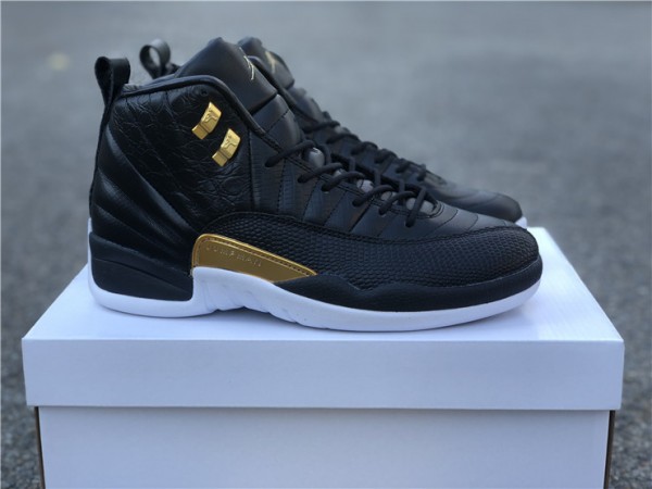 Jordan 12 Retro Black Metallic Gold White (W)