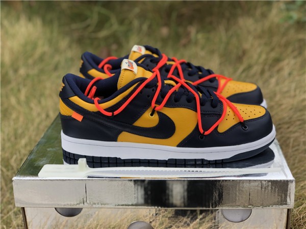 OFF-WHITE x Nike Dunk Low Michigan University Gold 