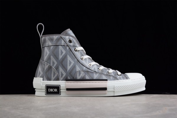 Dior B23 High Top Sneaker Gray CD Diamond