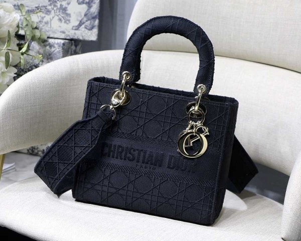 Lady Dior Canvas Dark Blue