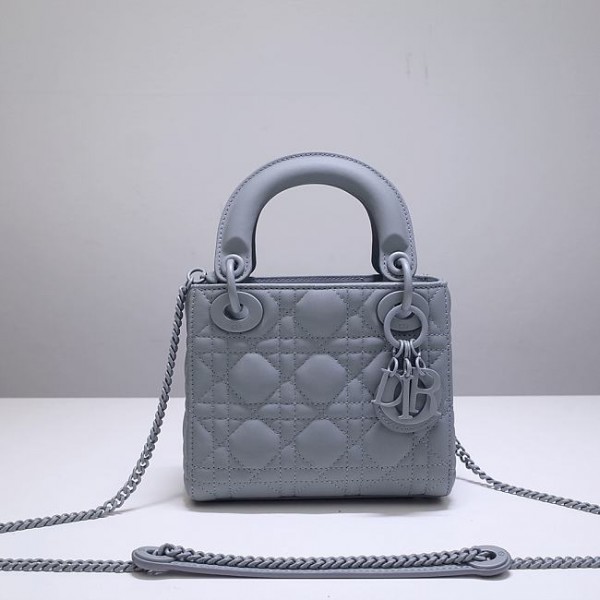 Dior Lady Mini Lambskin Bag Matte Blue