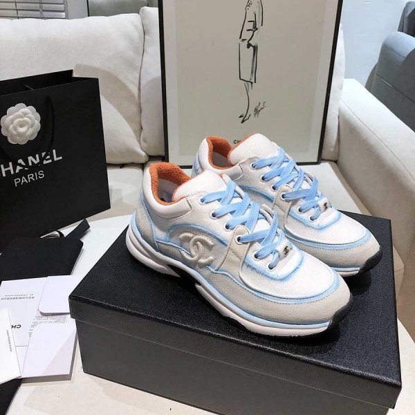 Chanel shoes blue white