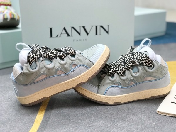Lanvin Curb vintage sneakers with wide rainbow shoes LiGHT Blue