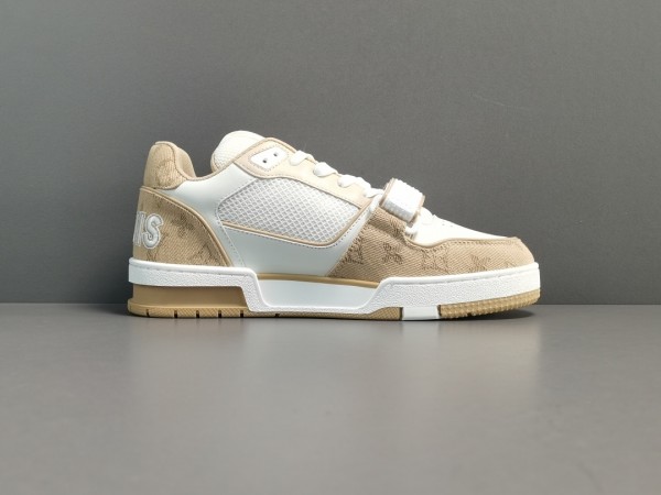 LV Trainer Sneaker Beige White