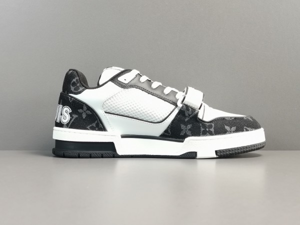 LV Trainer Sneaker Black White Monogram Demin