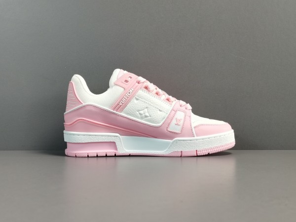 LV Trainer Sneaker Pink Mix of materials