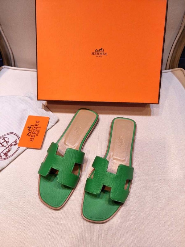 Hermes slippers green
