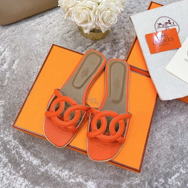 Hermes slippers orange