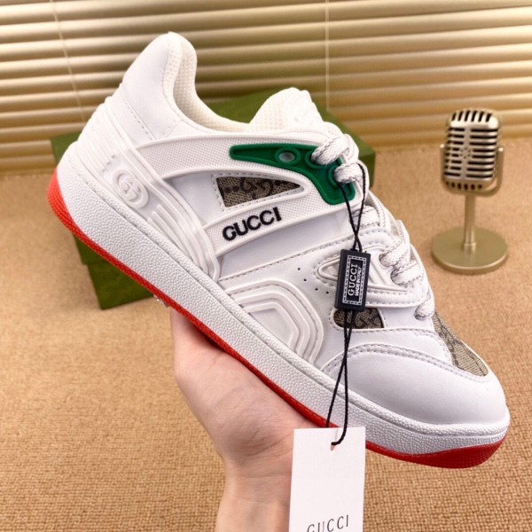 Gucci Basket Low Top Sneaker in Red - White Demetra GCB-007 07
