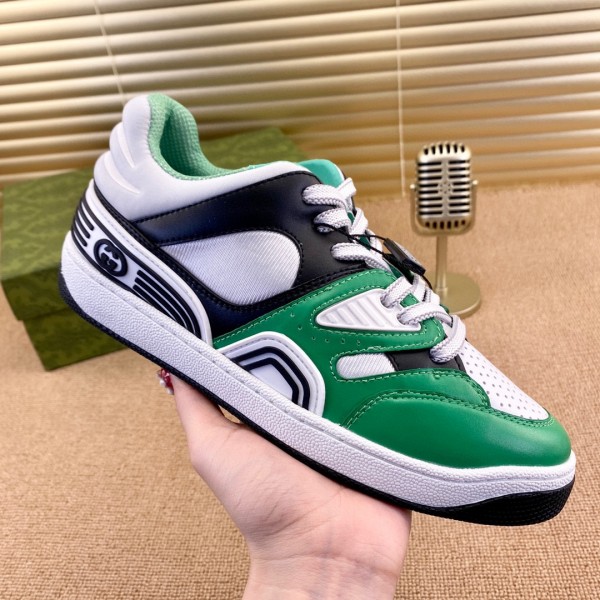 Gucci Basket Low Top Sneaker in Green- Black - White Demetra GCB-010
