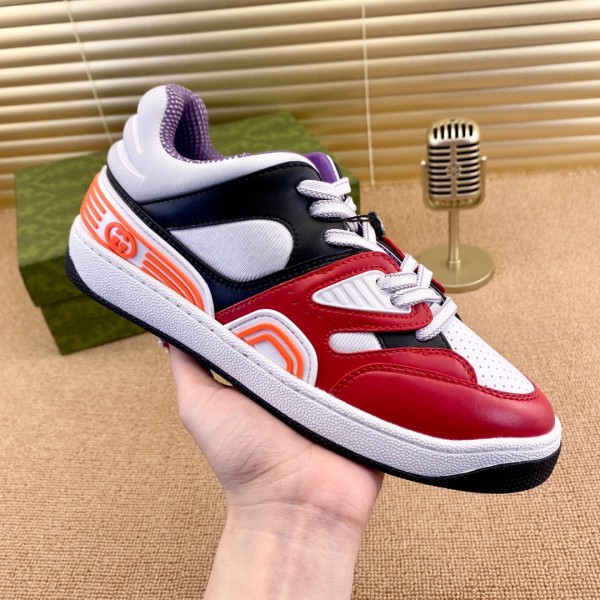 Gucci Basket Low Top Sneaker in Red - Black - White Demetra GCB-006
