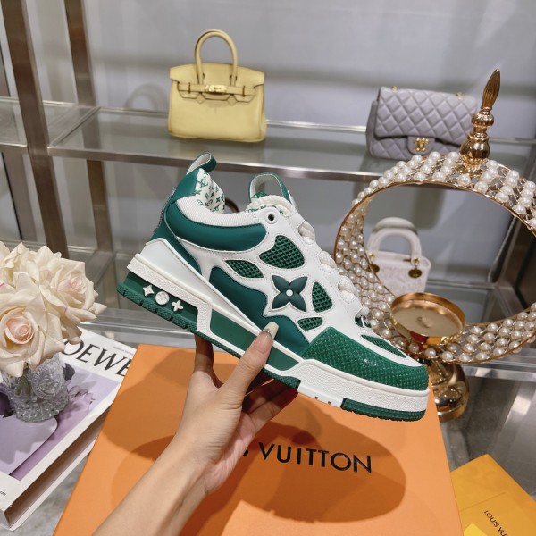 Louis Vuitton Skate Trainer Green  Flowers Monogram