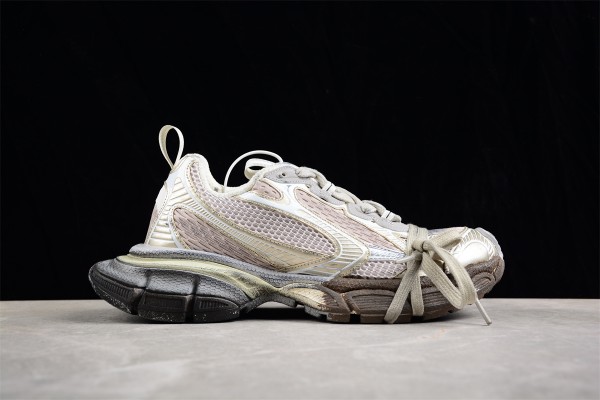 Balenciaga’s 3XL Sneaker in gold metallic, brown mesh and polyurethane B3XL-005