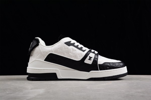 LV Trainer Sneaker White Black Logo LV