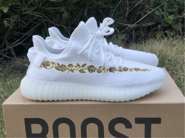 Adidas Yeezy Boost 350 V2 Black Roses Cream White Custom