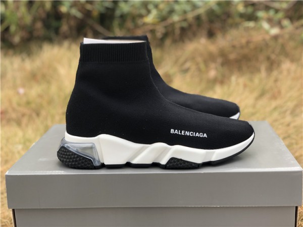 Balenciaga Speed Clear Sole Sneaker Black/White