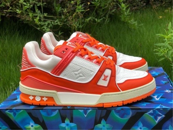 Louis Vuitton Trainer White Orange 1A5PYF