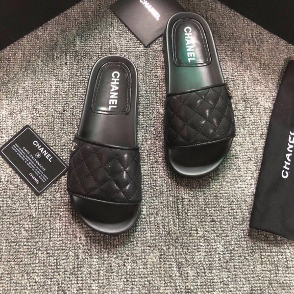 Chanel Women Slide Sandals Black (CHS-076)