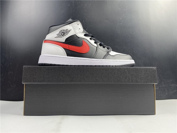 Air Jordan 1 Mid Black Chile Red White