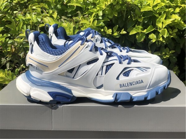 Balenciaga  White & Blue Track Sneakers