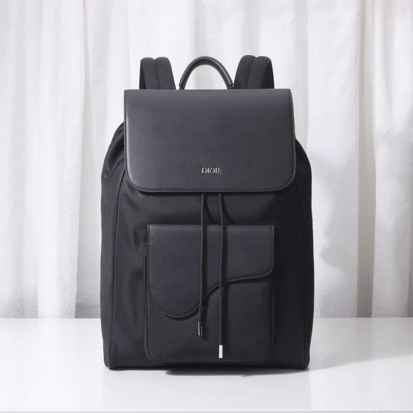 Christian Dior Saddle BackPack - Black Grained Calfskin