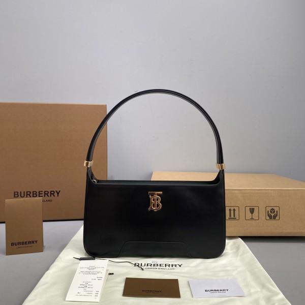 Burberry Medium Leather TB Bag Black