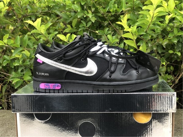 Off-White x Nike Dunk Low "The 50" Black Silver 