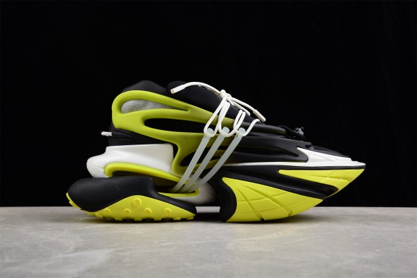 Balmain Unicorn low-top trainers in neoprene and leather - Yelllow