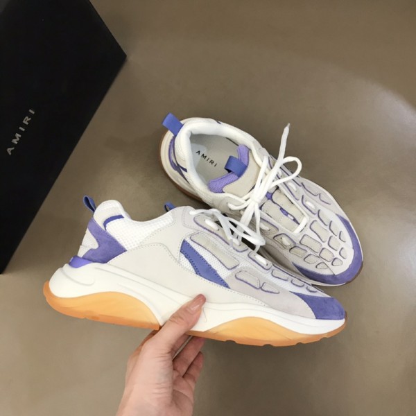 Amiri Bone Runner Sneakers - 'White - Grey - Purple ' - AMRBR-011