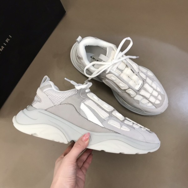 Amiri Bone Runner Sneakers - 'White - Grey' - AMRBR-005