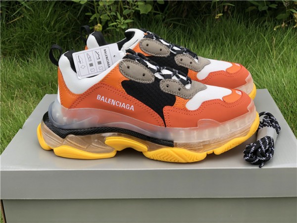 Balenciaga Triple S Clear Sole Orange/Black/White 