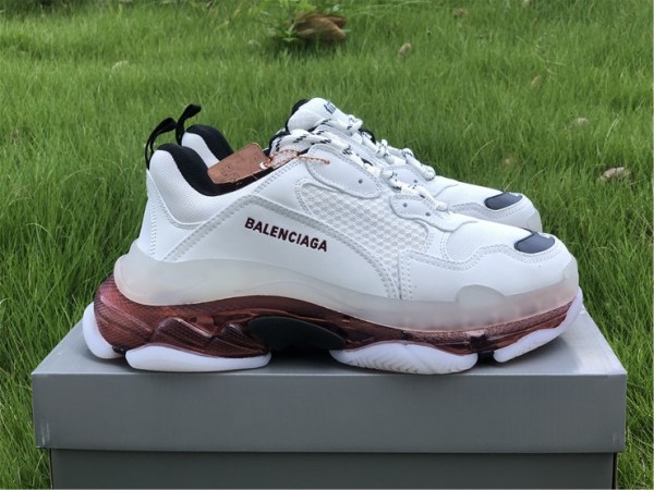 Balenciaga Triple S Clear Sole White Rose Gold Sneaker
