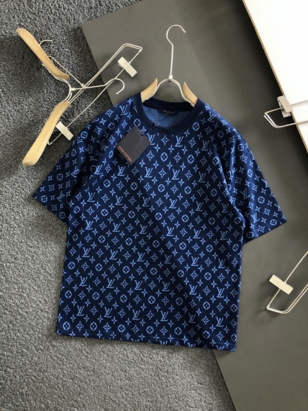 Louis Vuitton Logo T-shirt Blue LV001