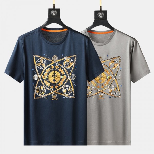 Hermès Short Sleeve T-Shirt Blue/Grey