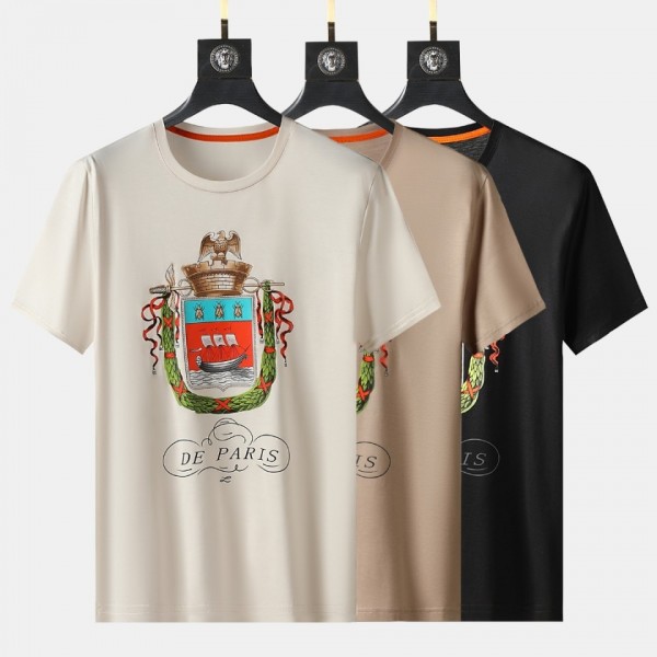 Hermès Short Sleeve T-Shirt Black/White/Beige