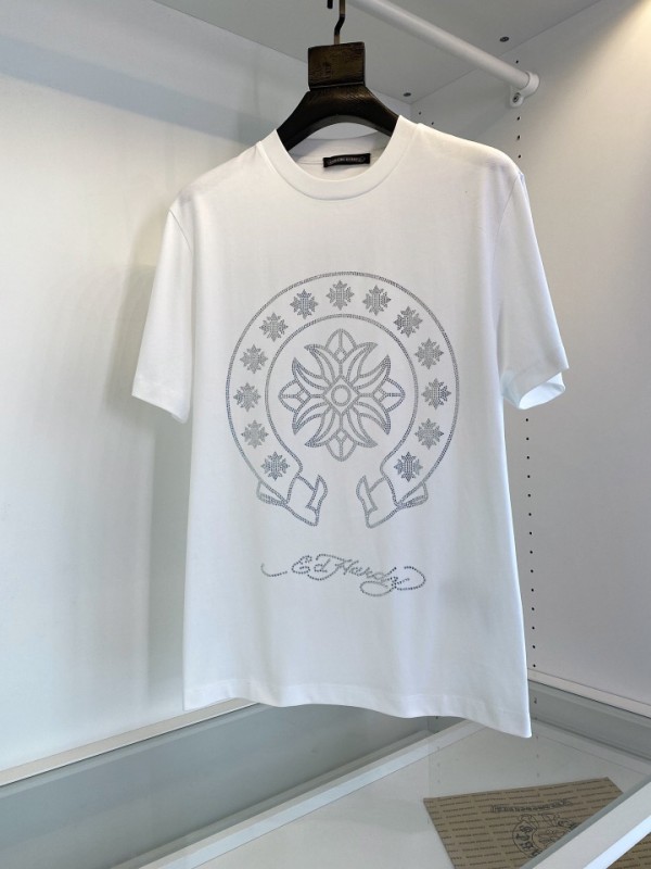 Chrome Hearts diamond micro-profile round neck T-shirt