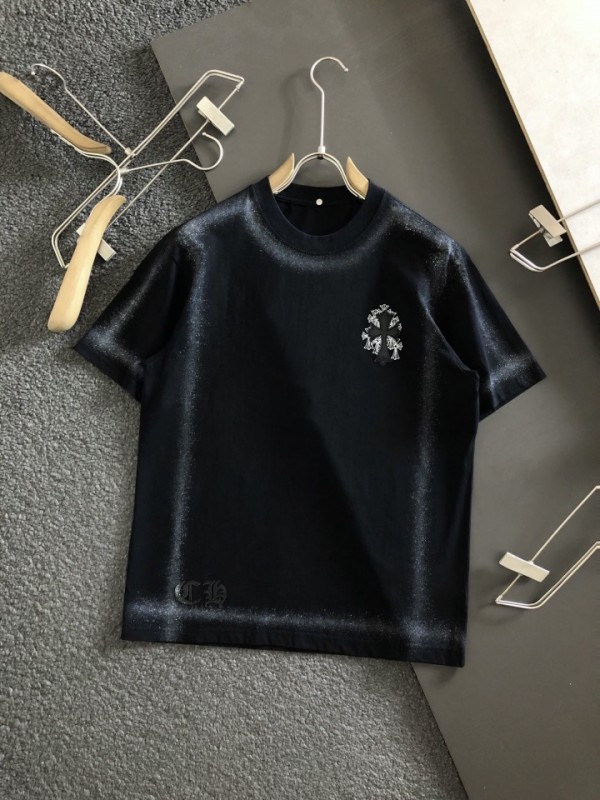 Chrome Hearts graffiti cross short sleeve T - Black/ White