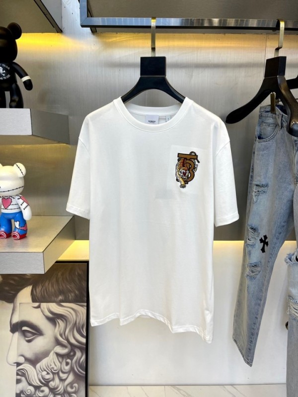 Burberry Short Sleeve T-Shirt White/Yellow/Black BUR-0003