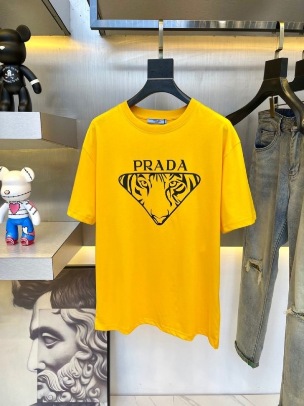 Prada Short Sleeve T-Shirt Tiger White/Black/Yellow