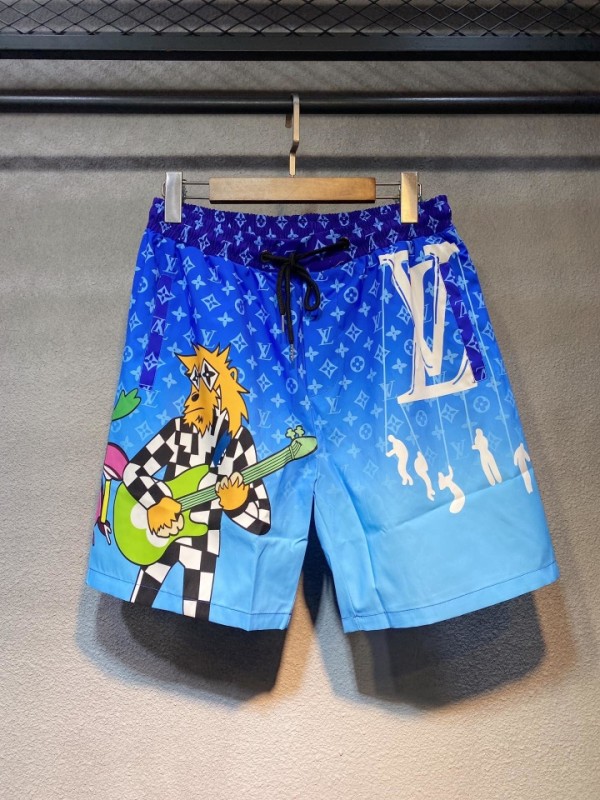 Louis Vuitton Shorts Blue Cartoon  LV-0004