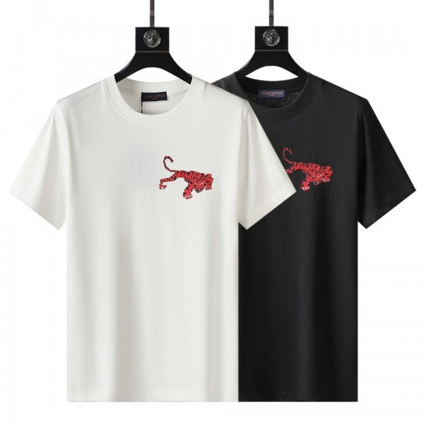 LV Short Sleeve T-shirt Black/White