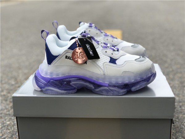 Balenciaga Triple S Clear Sole White Purple 