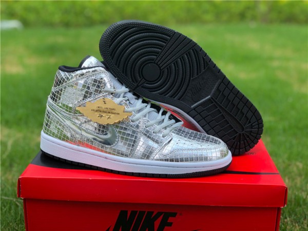 Jordan 1 Mid SE Disco Metallic Silver (W)