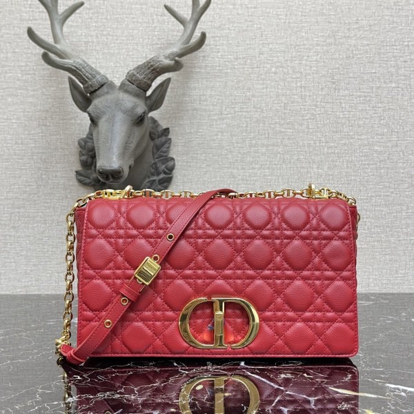 Christian Dior Large Caro Bag - Red (28X17X9cm)