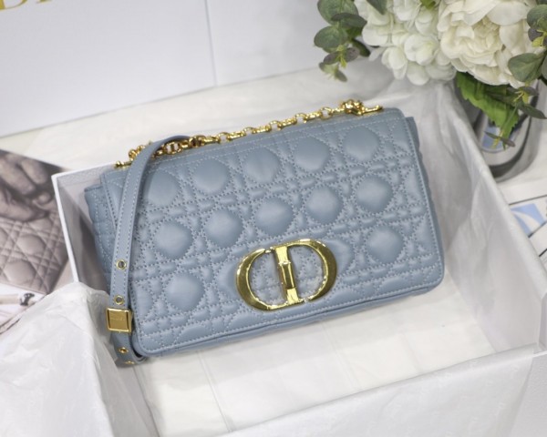 Christian Dior Medium Caro Bag Light Blue (25.5X15.5X8cm )